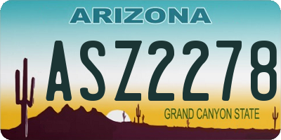 AZ license plate ASZ2278
