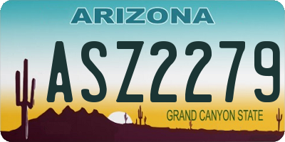 AZ license plate ASZ2279