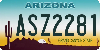 AZ license plate ASZ2281