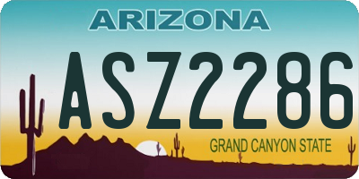 AZ license plate ASZ2286