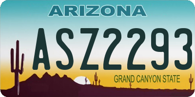 AZ license plate ASZ2293