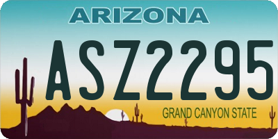 AZ license plate ASZ2295