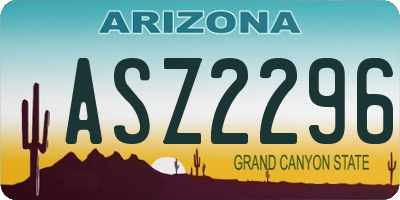 AZ license plate ASZ2296