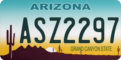 AZ license plate ASZ2297
