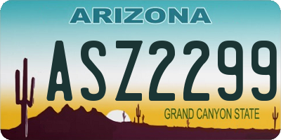 AZ license plate ASZ2299