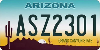 AZ license plate ASZ2301
