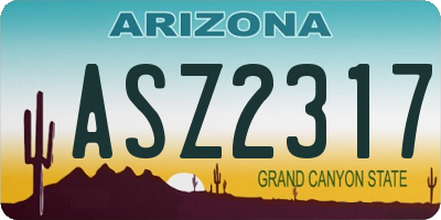 AZ license plate ASZ2317