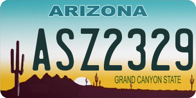 AZ license plate ASZ2329