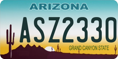 AZ license plate ASZ2330