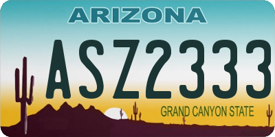 AZ license plate ASZ2333