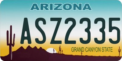 AZ license plate ASZ2335