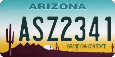 AZ license plate ASZ2341