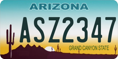 AZ license plate ASZ2347
