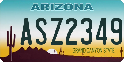 AZ license plate ASZ2349