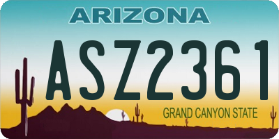 AZ license plate ASZ2361