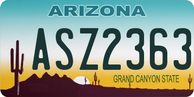 AZ license plate ASZ2363