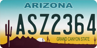 AZ license plate ASZ2364