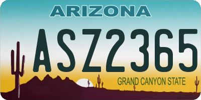 AZ license plate ASZ2365