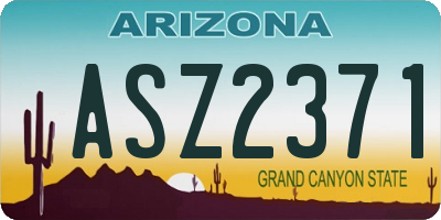 AZ license plate ASZ2371