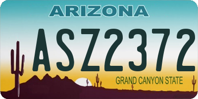 AZ license plate ASZ2372