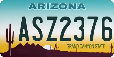 AZ license plate ASZ2376