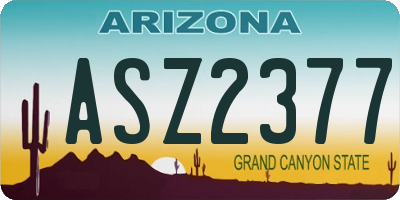 AZ license plate ASZ2377