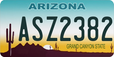AZ license plate ASZ2382