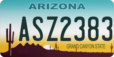 AZ license plate ASZ2383