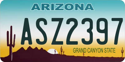 AZ license plate ASZ2397