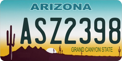 AZ license plate ASZ2398