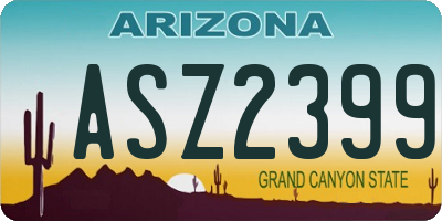 AZ license plate ASZ2399
