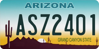 AZ license plate ASZ2401