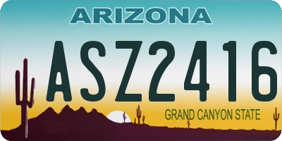 AZ license plate ASZ2416