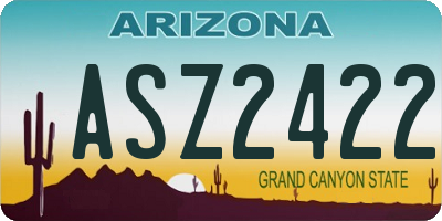 AZ license plate ASZ2422