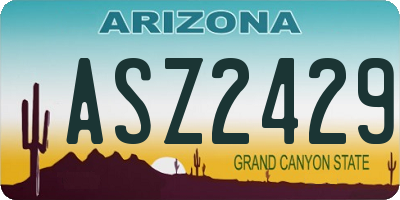 AZ license plate ASZ2429