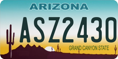 AZ license plate ASZ2430