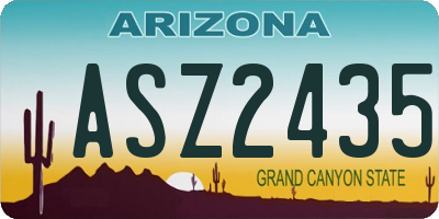 AZ license plate ASZ2435
