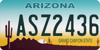 AZ license plate ASZ2436