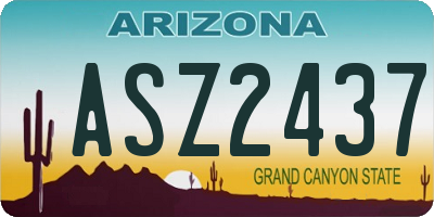 AZ license plate ASZ2437