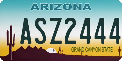 AZ license plate ASZ2444