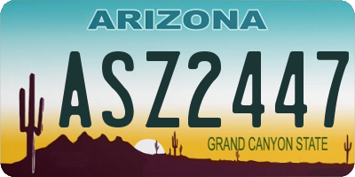 AZ license plate ASZ2447