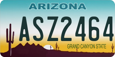 AZ license plate ASZ2464
