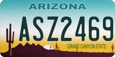 AZ license plate ASZ2469