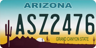 AZ license plate ASZ2476