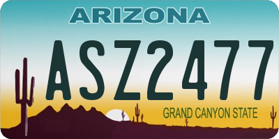 AZ license plate ASZ2477