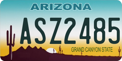 AZ license plate ASZ2485