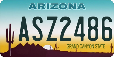 AZ license plate ASZ2486