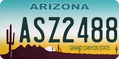 AZ license plate ASZ2488