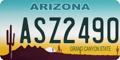 AZ license plate ASZ2490