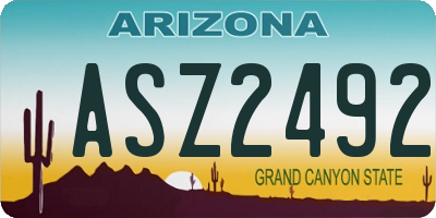 AZ license plate ASZ2492